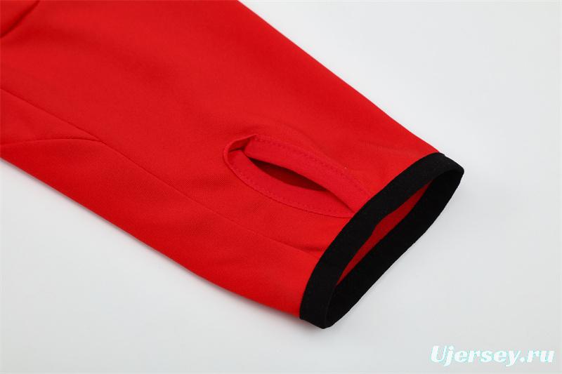 Retro 04/05 AC Milan Red Half Zipper Jacket+Long Pants