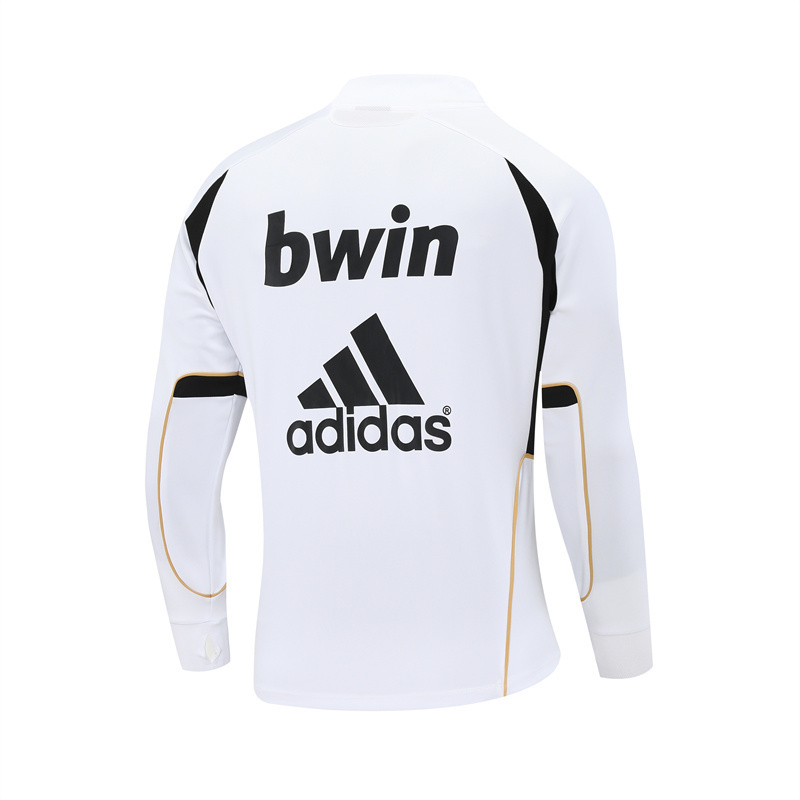 Retro 11/12 Real Madrid White Half Zipper Jacket