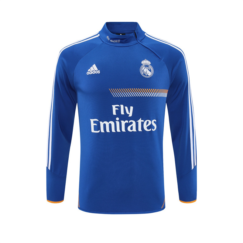 Retro 13/14 Real Madrid Color Blue Half Zipper Jacket