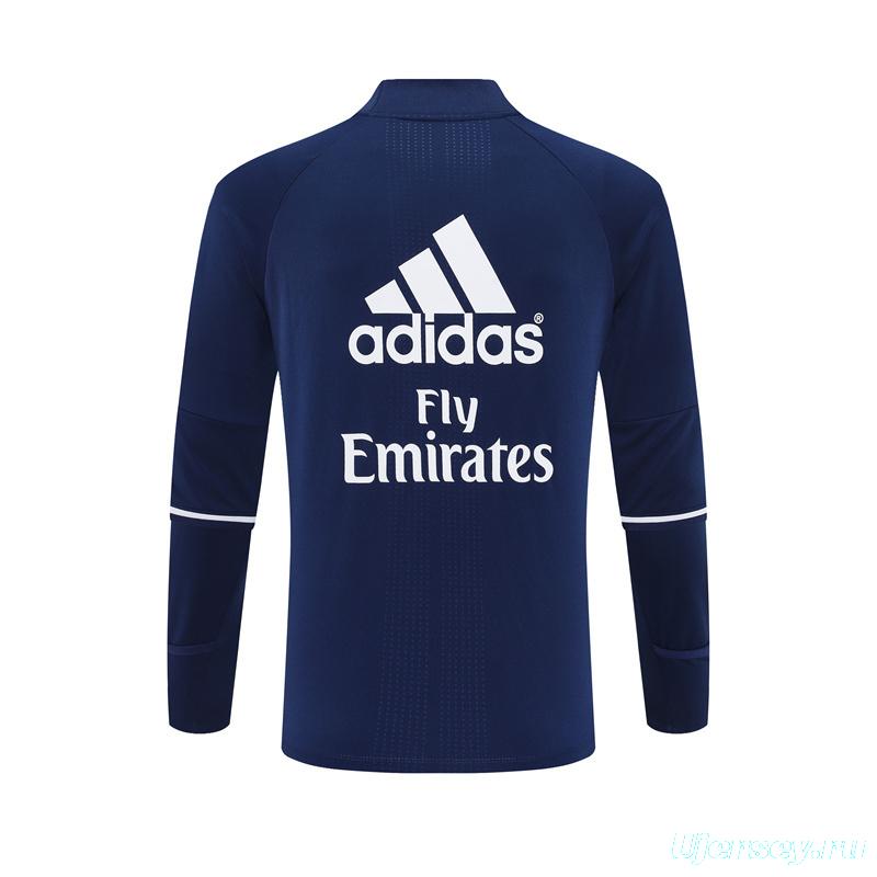 Retro 16/17 Real Madrid Royal Blue Half Zipper Jacket