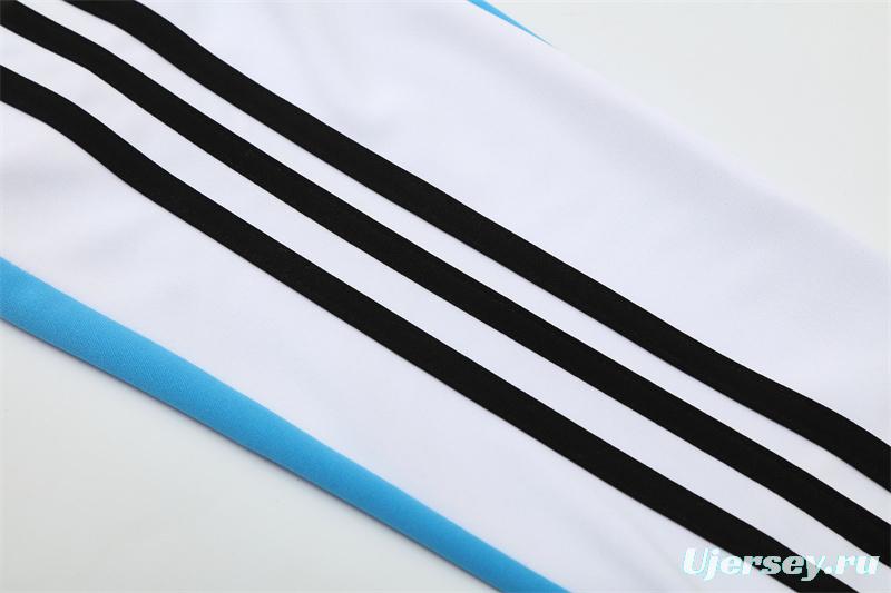 Retro 12/13 Real Madrid White/Blue Half Zipper Jacket