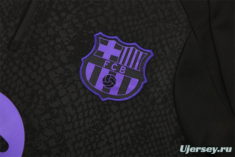 25/26 Barcelona Black Joint Edition Half Zipper Jacket+Long Pants