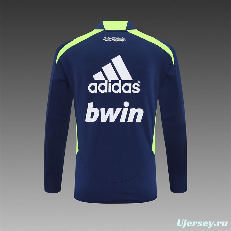 Retro 12/13 Real Madrid Royal Blue Half Zipper Jacket+Long Pants