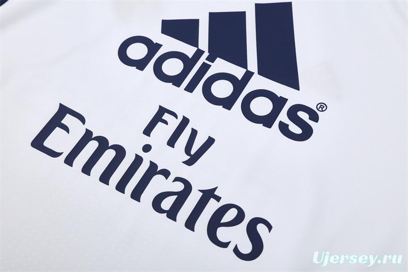 Retro 16/17 Real Madrid White Half Zipper Jacket+Long Pants