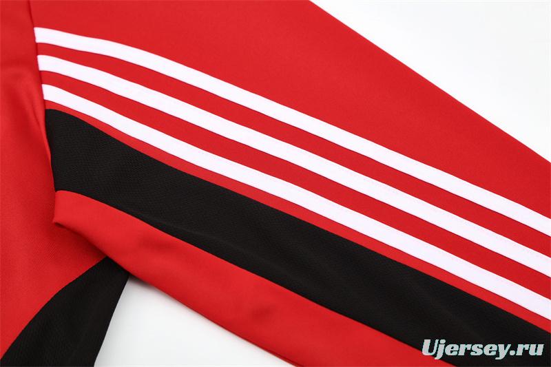 Retro 03/04 AC Milan Red Half Zipper Jacket+Long Pants