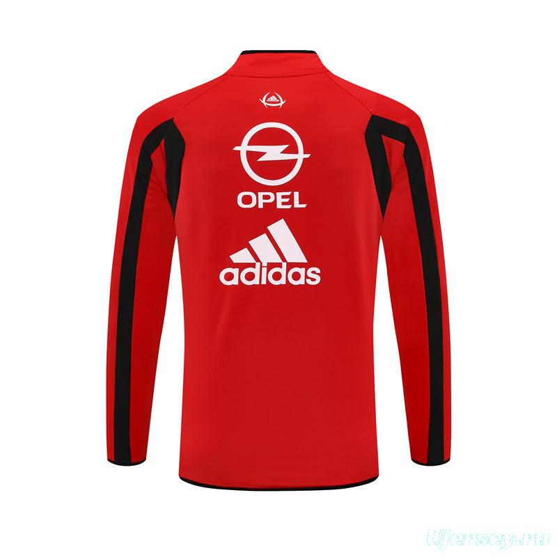 Retro 05/06 AC Milan Red Half Zipper Jacket+Long Pants