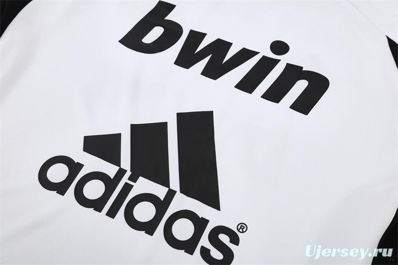 Retro 11/12 Real Madrid White Half Zipper Jacket