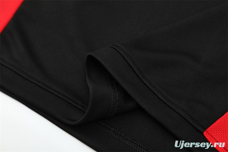 Retro 03/04 AC Milan Black Half Zipper Jacket+Long Pants