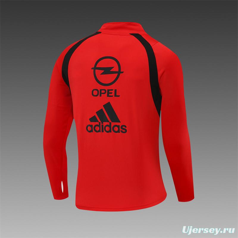 Retro 03/04 AC Milan Red Half Zipper Jacket