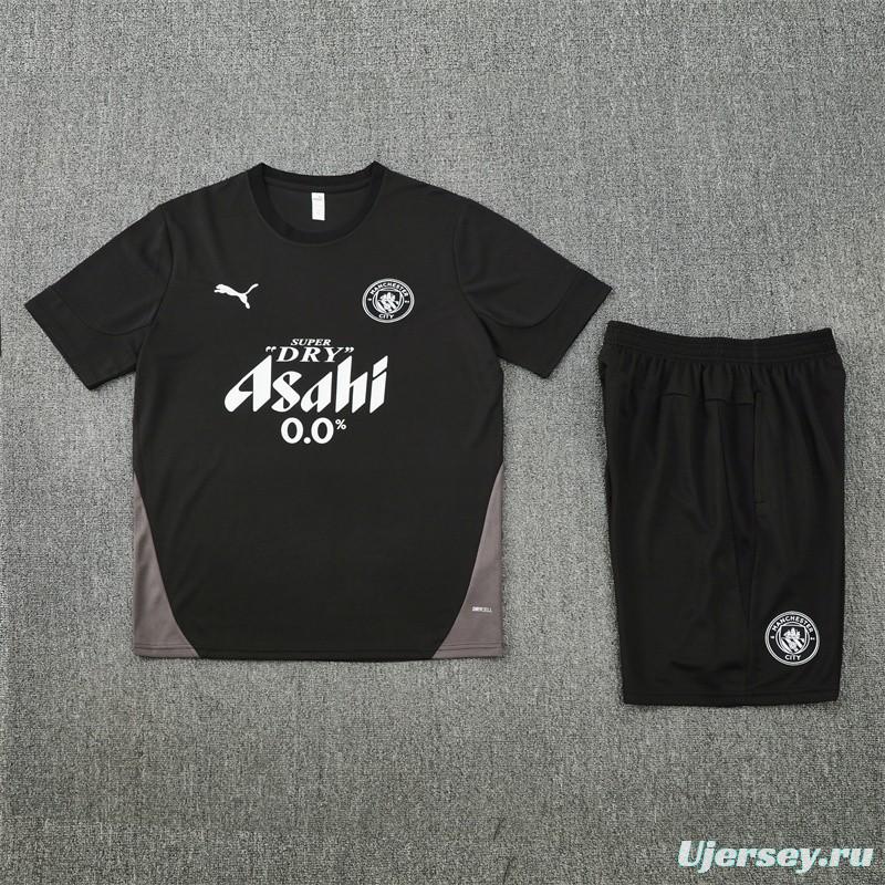 25/26 Manchester City Black with XS Short Sleeve+Soccer Shorts