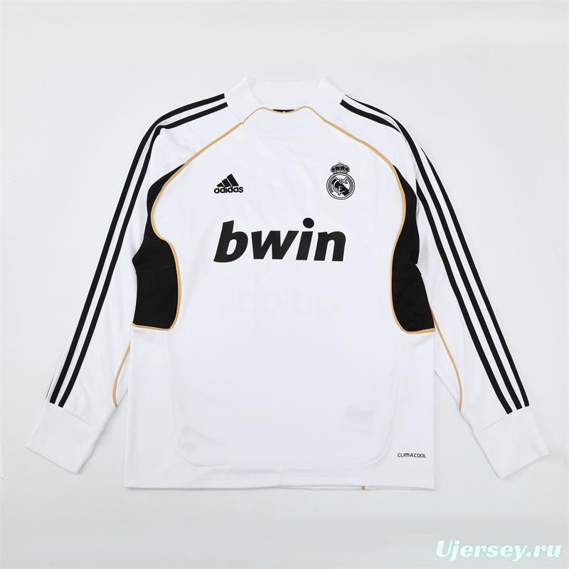 Retro 11/12 Real Madrid White Half Zipper Jacket