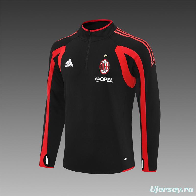 Retro 05/06 AC Milan Black Half Zipper Jacket