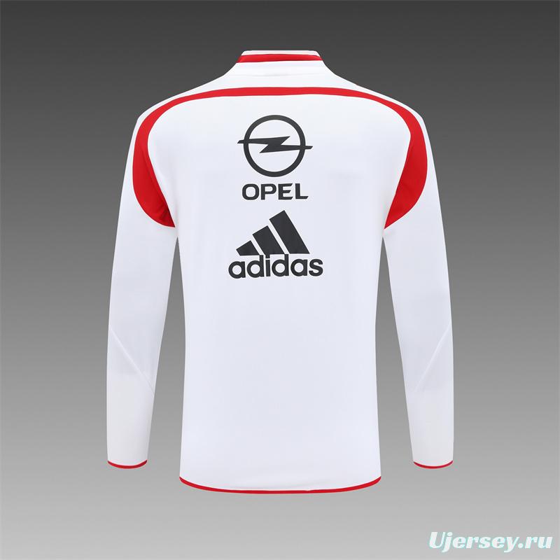 Retro 04/05 AC Milan White Half Zipper Jacket