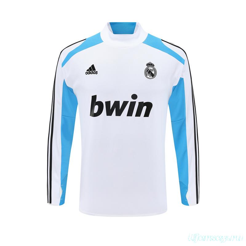Retro 12/13 Real Madrid White/Blue Half Zipper Jacket