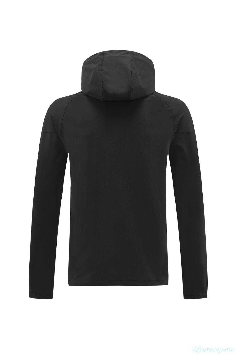 25/26 Adidas Black Hoodie Full Zipper Jacket + Long Pants