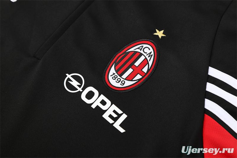 Retro 03/04 AC Milan Black Half Zipper Jacket