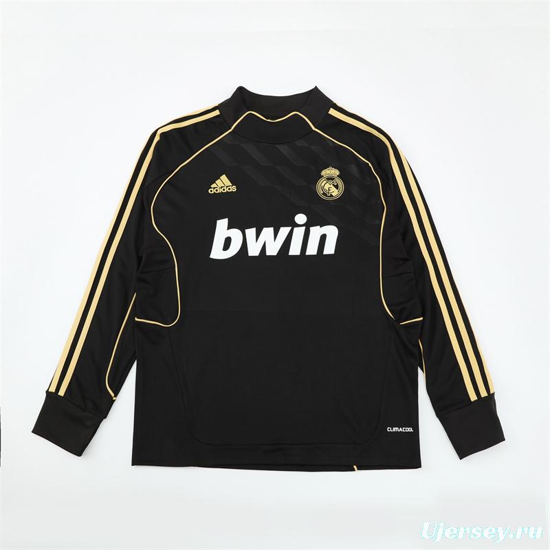 Retro 11/12 Real Madrid Black Half Zipper Jacket