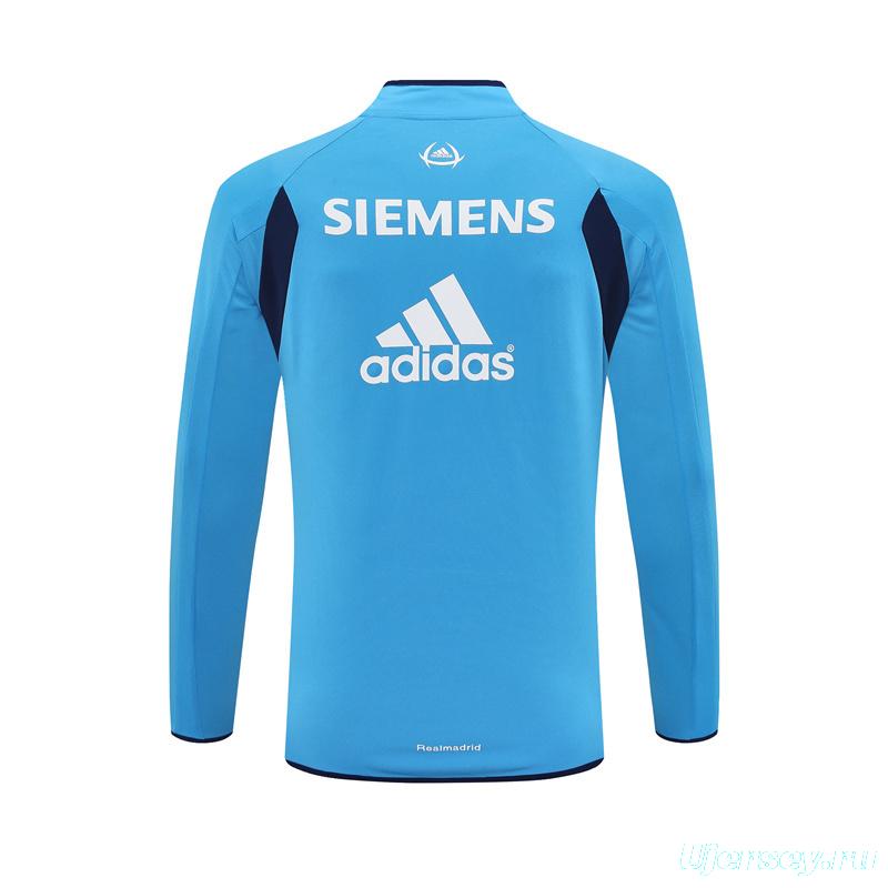 Retro 05/06 Real Madrid Light Blue Half Zipper Jacket
