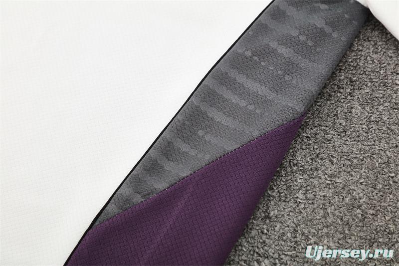 25/26 Manchester United White Purple Short Sleeve+Soccer Shorts