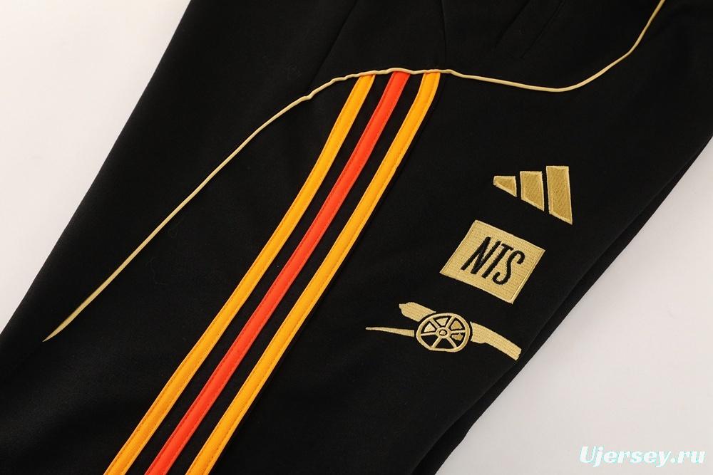 25/26 Arsenal Black Full Zipper Jacket + Long Pants