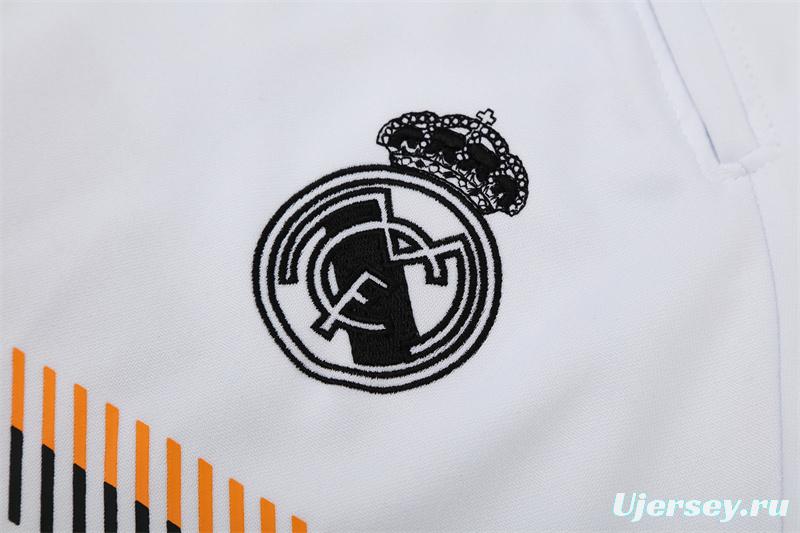 Retro 13/14 Real Madrid White Half Zipper Jacket