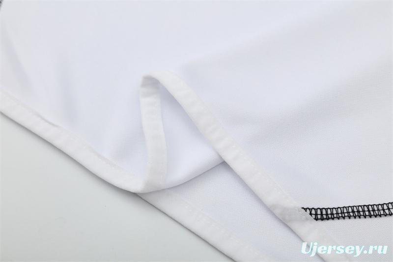 Retro 13/14 Real Madrid White Half Zipper Jacket+Long Pants