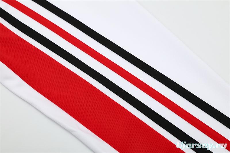 Retro 03/04 AC Milan White Half Zipper Jacket+Long Pants