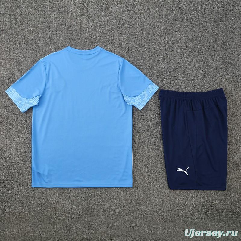 25/26 Manchester City Light Blue Camouflage with XS Short Sleeve+Soccer Shorts