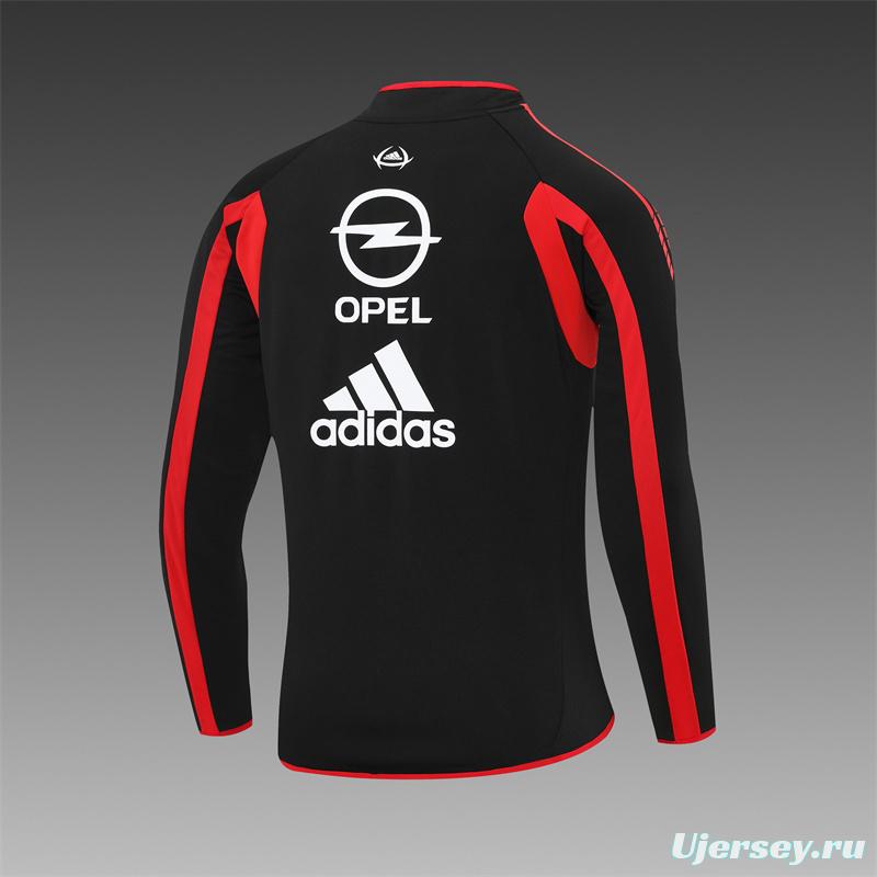 Retro 05/06 AC Milan Black Half Zipper Jacket+Long Pants