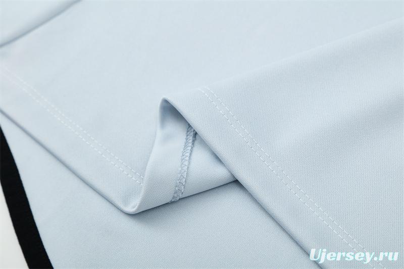 Retro 04/05 Real Madrid Light Grey Half Zipper Jacket+Long Pants