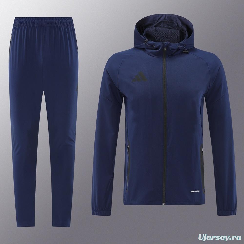 25/26 Adidas Navy Hoodie Full Zipper Jacket + Long Pants