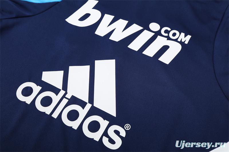 Retro 09/10 Real Madrid Royal Blue Half Zipper Jacket+Long Pants