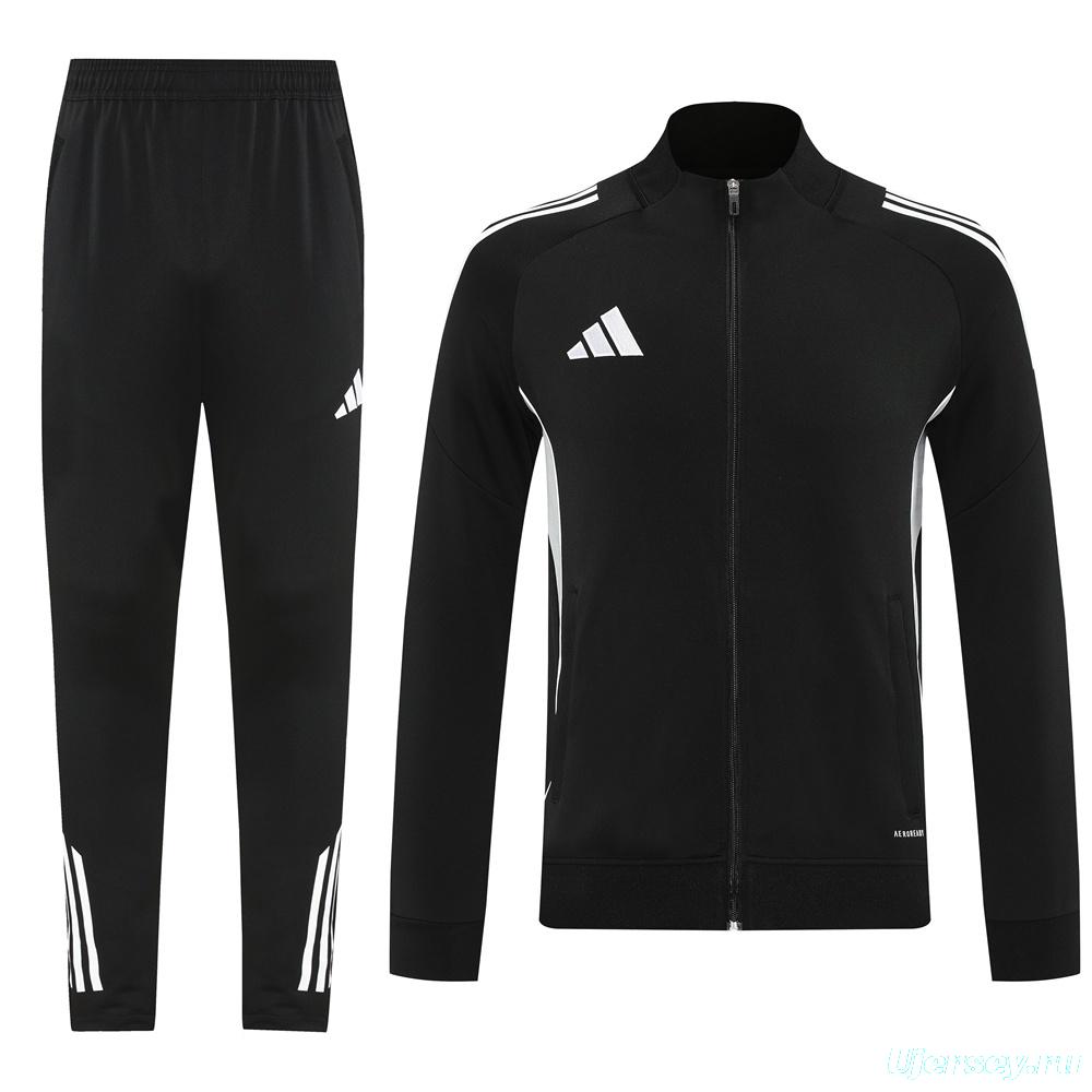 2025 Adidas Black Full Zipper Jacket + Long Pants