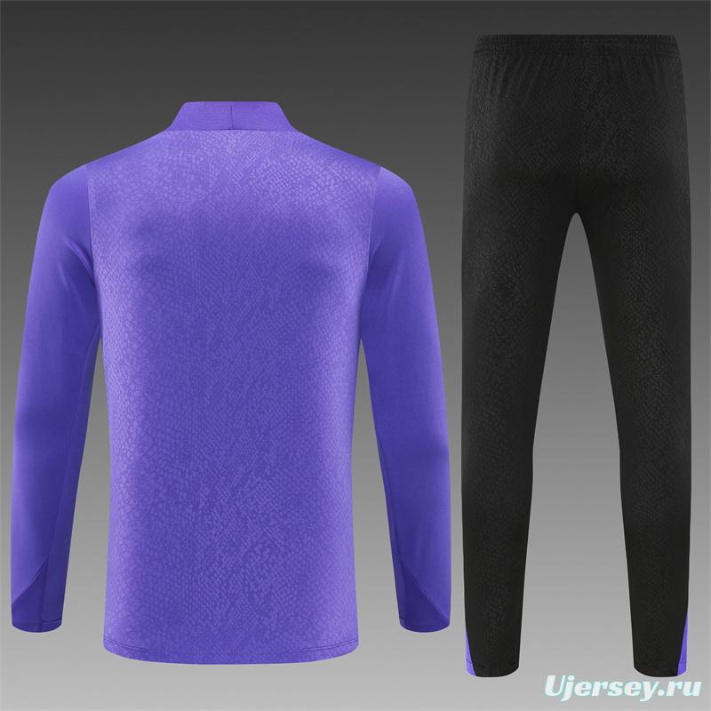 25/26 Barcelona Purple Joint Edition Half Zipper Jacket+Long Pants