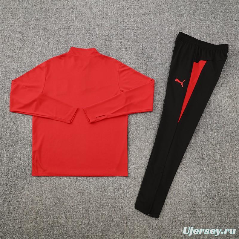 25/26 Portugal Red Half Zipper Jacket+Long Pants