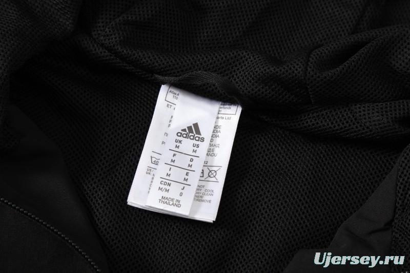 25/26 Adidas Black Hoodie Full Zipper Jacket + Long Pants