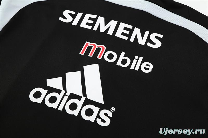 Retro 04/05 Real Madrid Black Half Zipper Jacket