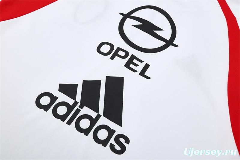 Retro 03/04 AC Milan White Half Zipper Jacket+Long Pants