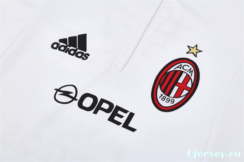 Retro 04/05 AC Milan White Half Zipper Jacket