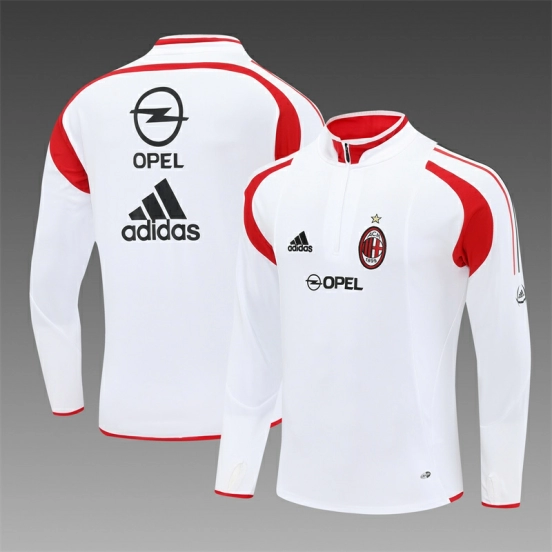 Retro 04/05 AC Milan White Half Zipper Jacket