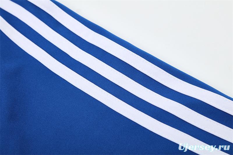 Retro 13/14 Real Madrid Color Blue Half Zipper Jacket