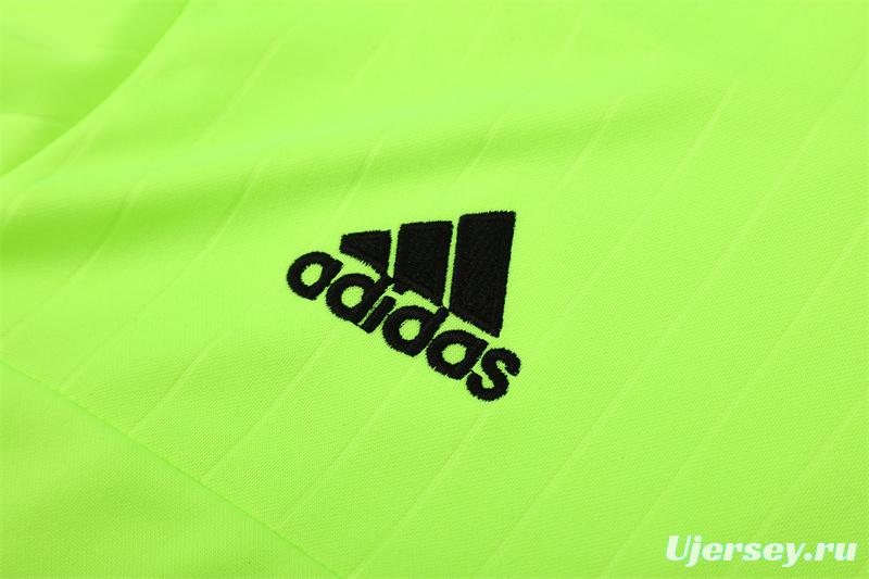 Retro 15/16 Real Madrid Fluorescent Green Half Zipper Jacket+Long Pants