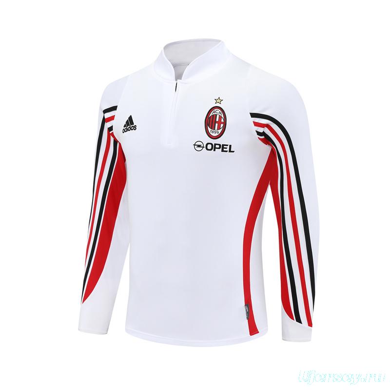Retro 03/04 AC Milan White Half Zipper Jacket