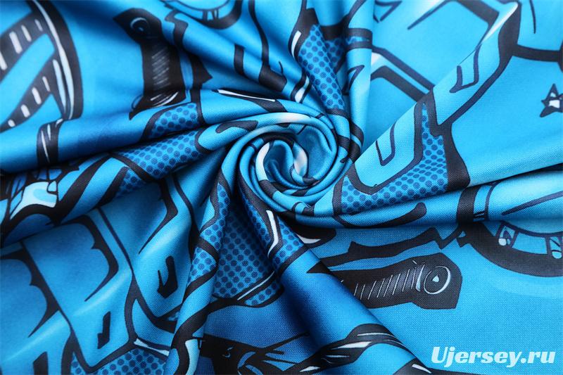 25/26 Napoli Light Blue Camouflage Half Zipper Jacket+Long Pants