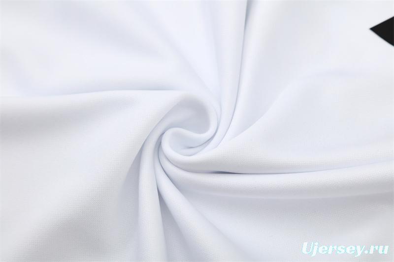 Retro 08/09 Real Madrid White Half Zipper Jacket+Long Pants