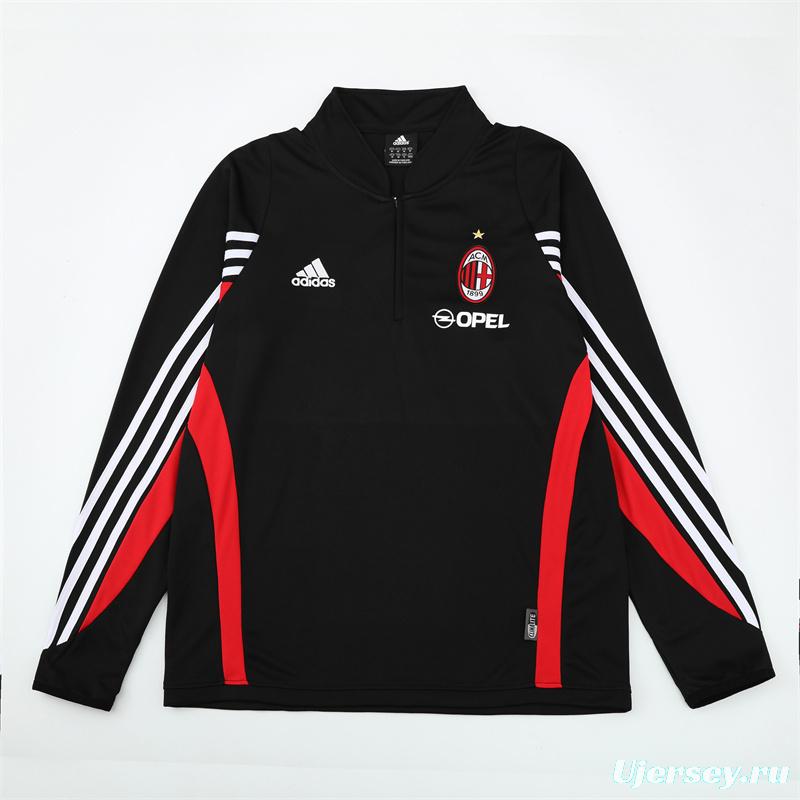Retro 03/04 AC Milan Black Half Zipper Jacket