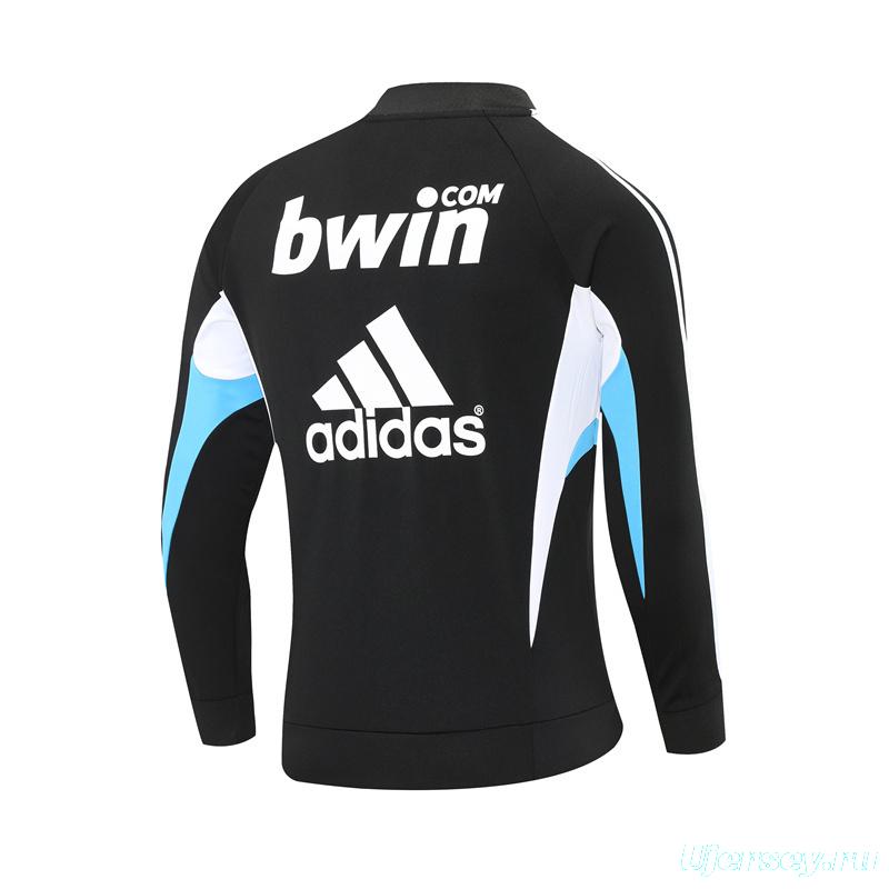 Retro 08/09 Real Madrid Black Half Zipper Jacket