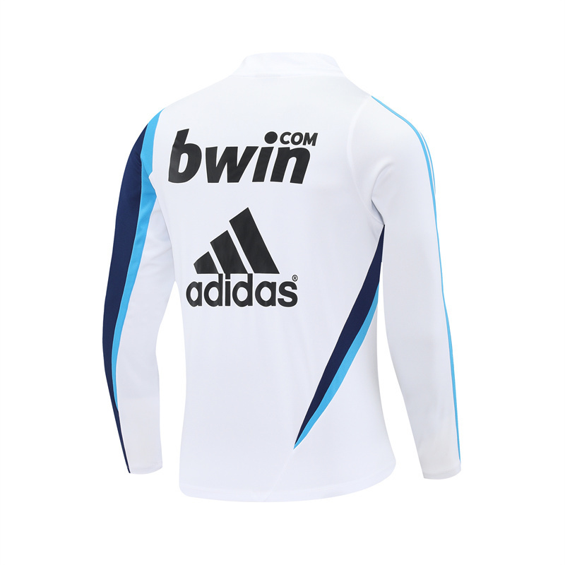 Retro 09/10 Real Madrid White Half Zipper Jacket