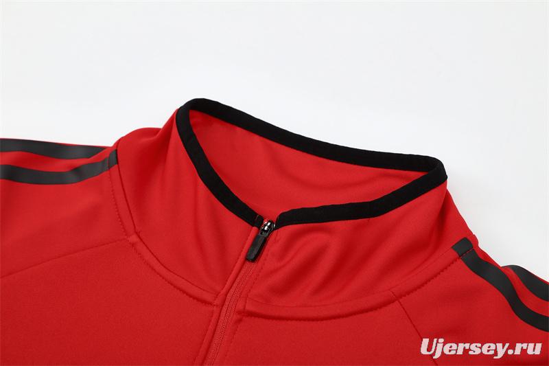 Retro 05/06 AC Milan Red Half Zipper Jacket+Long Pants