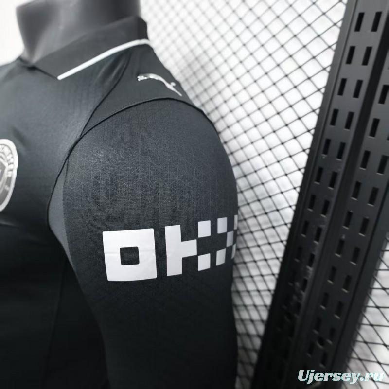 Player Version 25/26 Manchester City Away Long Sleeve Black Jersey